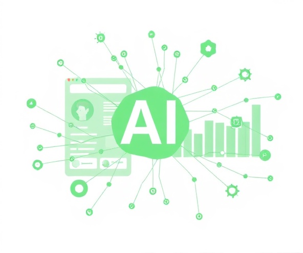 AI technology and business integration illustration